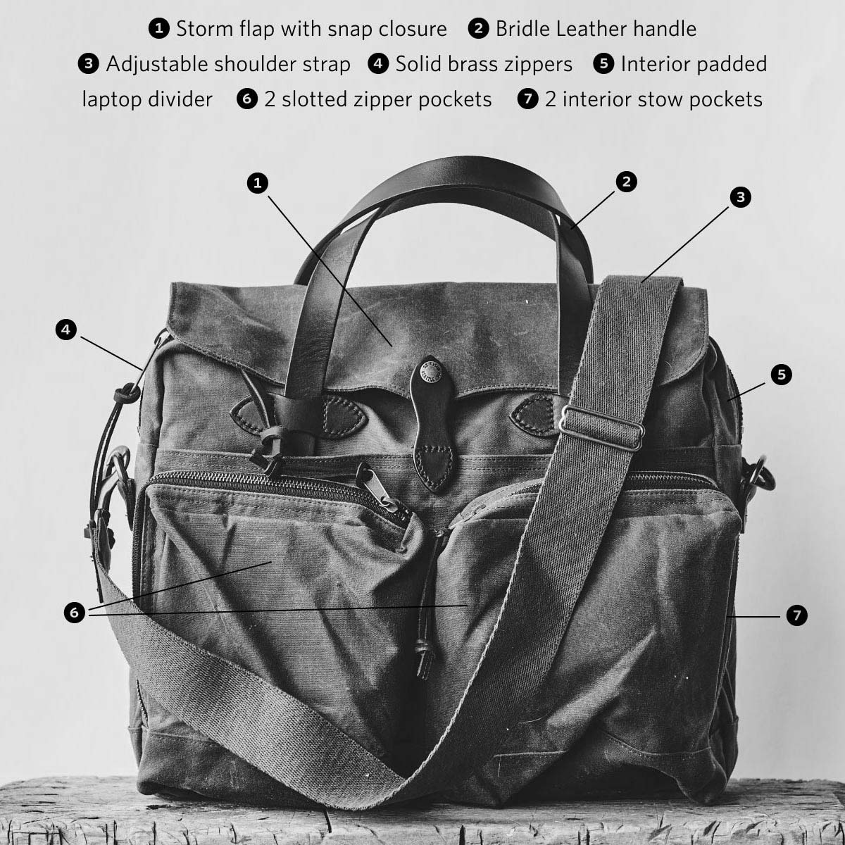 Filson-24-Hour-Briefcase-Tan, briefcase-features
