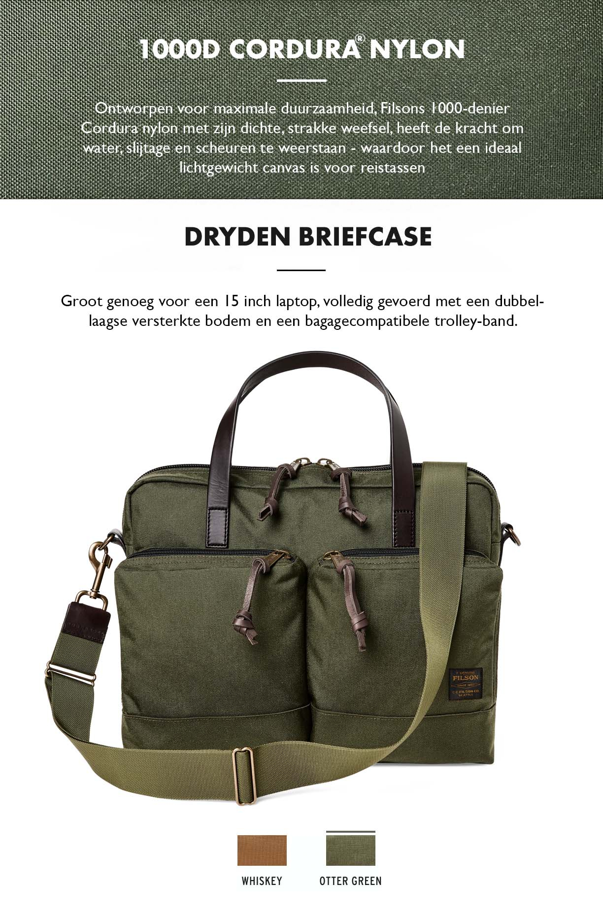 Filson Dryden Briefcase Otter Green Product-informatie