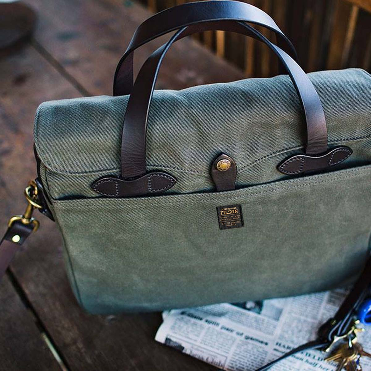 Filson Original Briefcase 11070256 Otter Green, al jaren een stijlicoon onder de mannen tassen