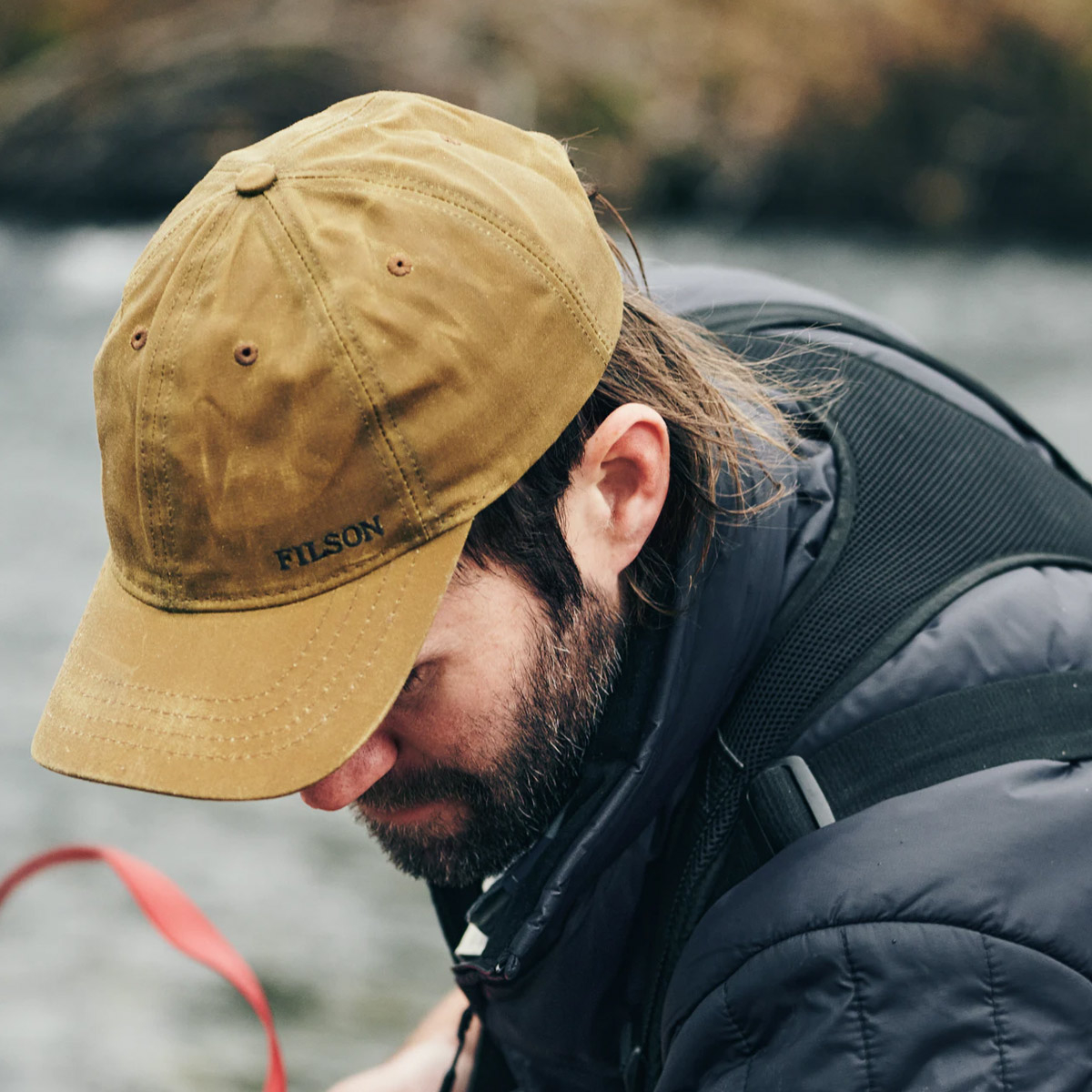 Filson Oil Tin Low-Profile Cap 20172158 Tan, Cap gemaakt met waterafstotende oil finish Tin Cloth