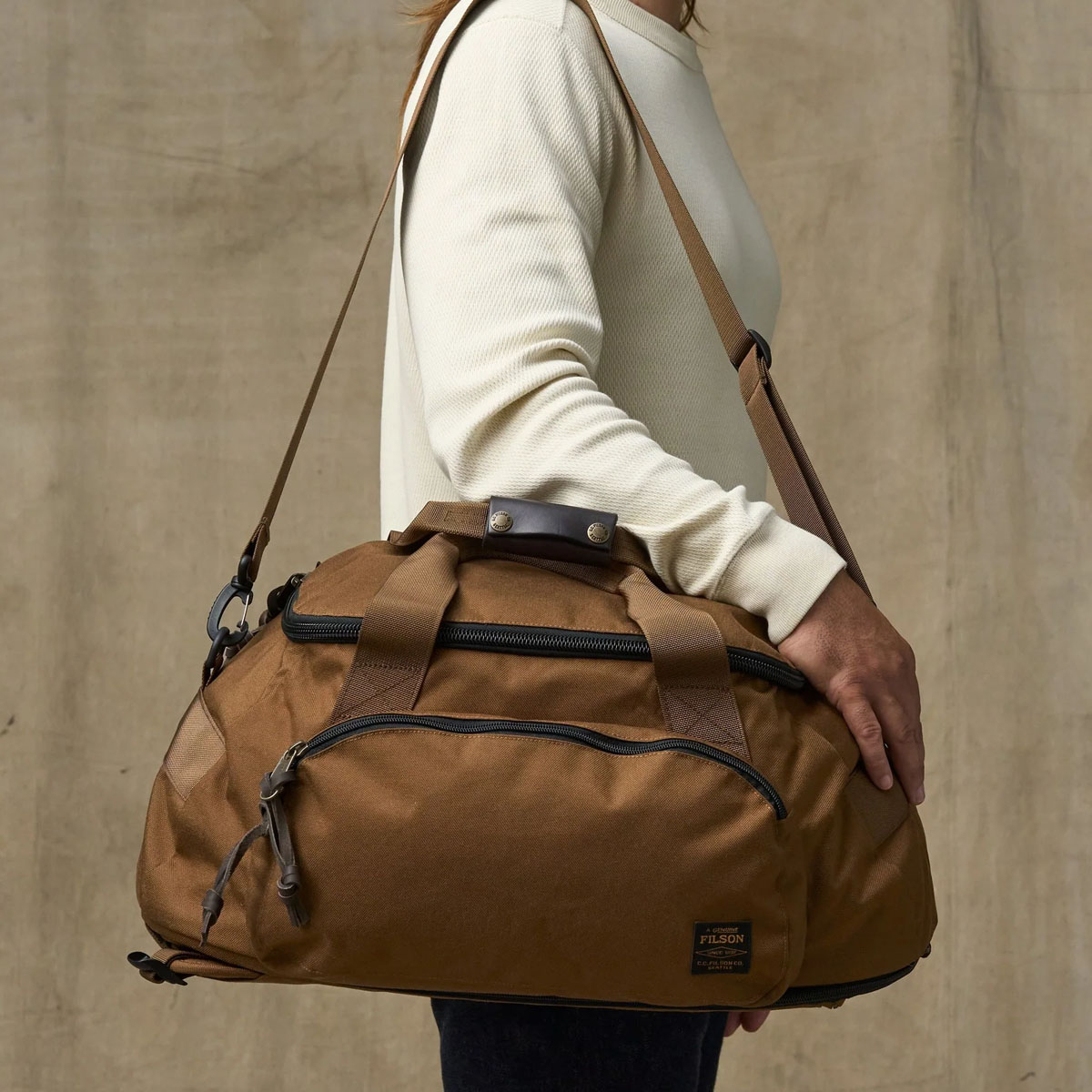 Filson Dryden Duffle Pack Whiskey, A Rugged, Versatile Duffle-Backpack Built for Every Journey