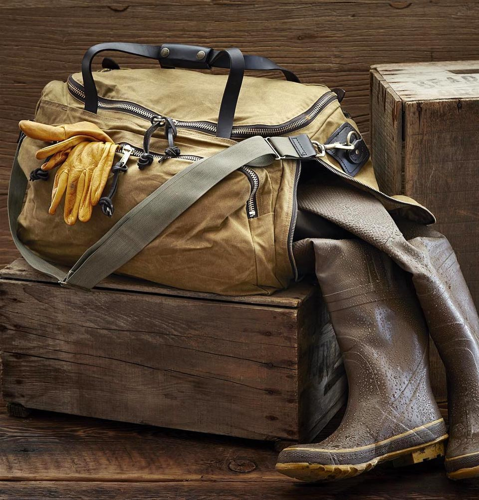 Filson Oil Finish Excursion Bag in the field