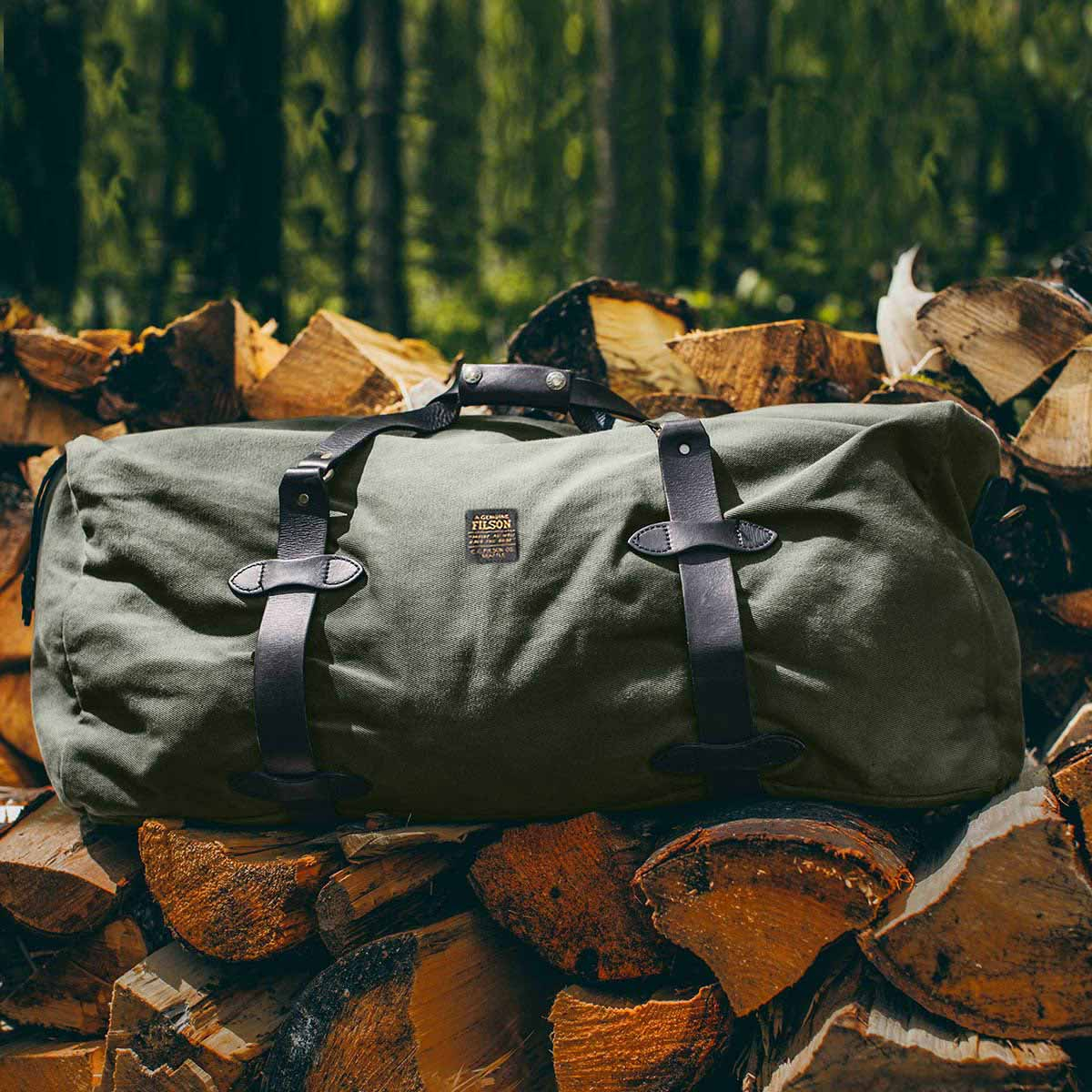 Filson Rugged Twilll Duffle Bag Large Otter Green, ultieme reistas gemaakt voor heavy-duty trips