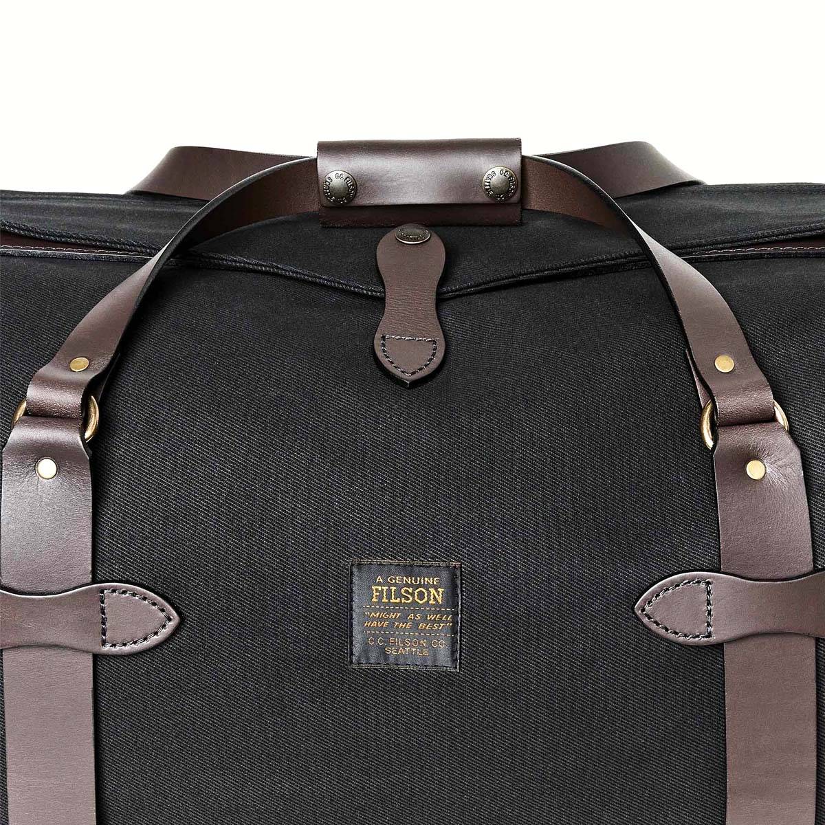 Filson Rugged Twill Duffle Medium Black perfect voor een weekendje weg of een kleine zakenreis