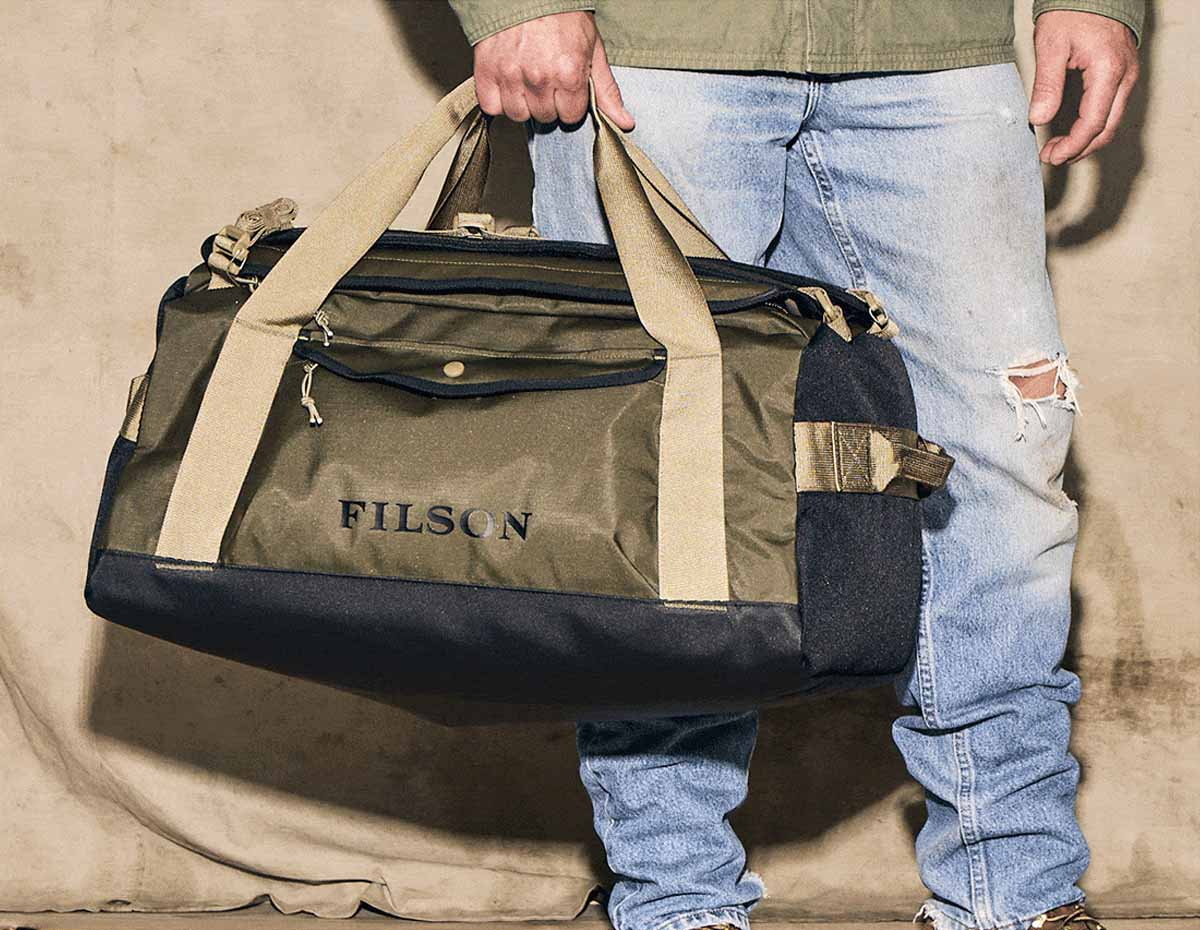Filson Scout 50L Duffle Slate/Canteen/Covert, Waterbestendige 50L Duffle voor Elk Avontuur