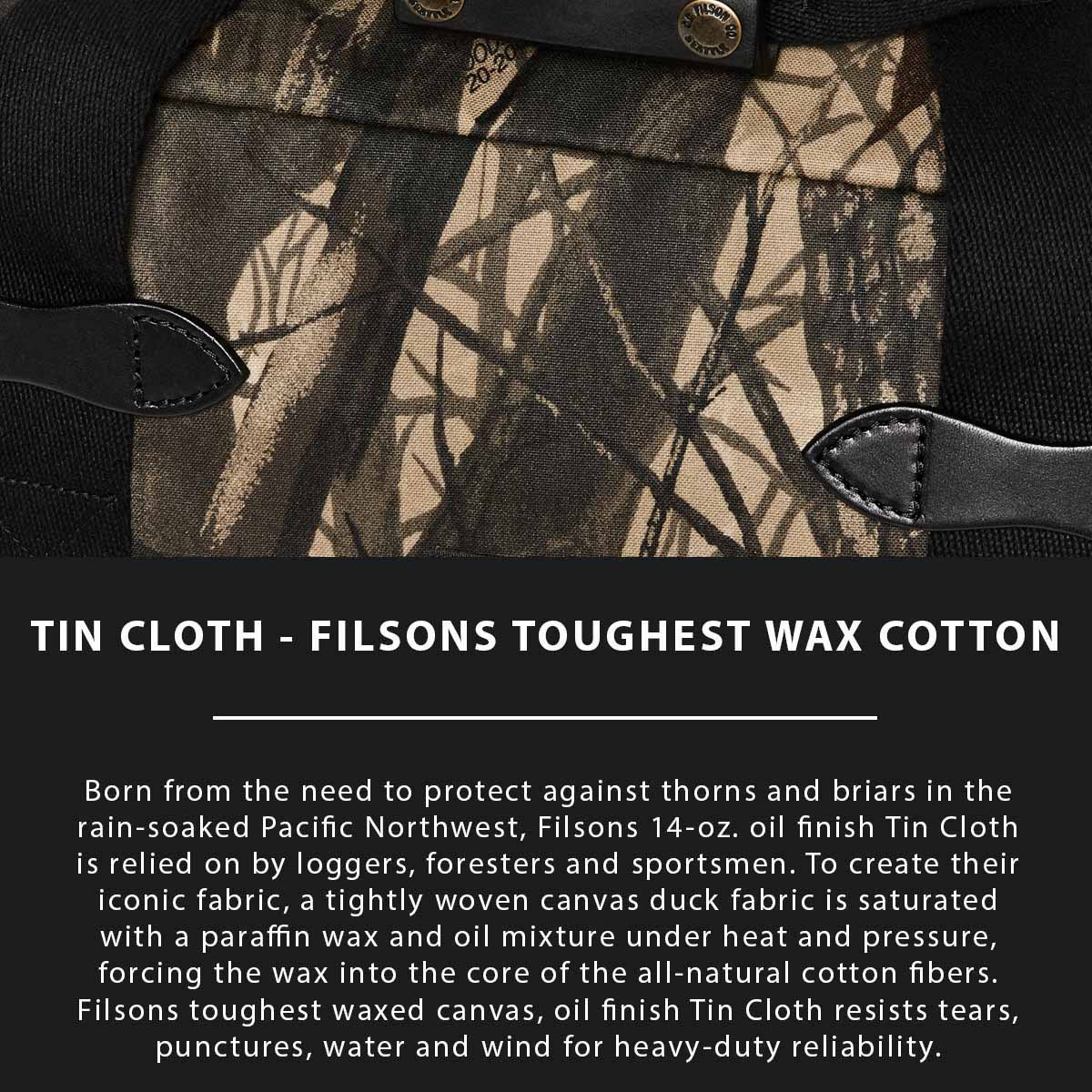 Filson Tin Cloth Small Duffle Bag Realtree Hardwoods Camo, Tin Cloth Explaned