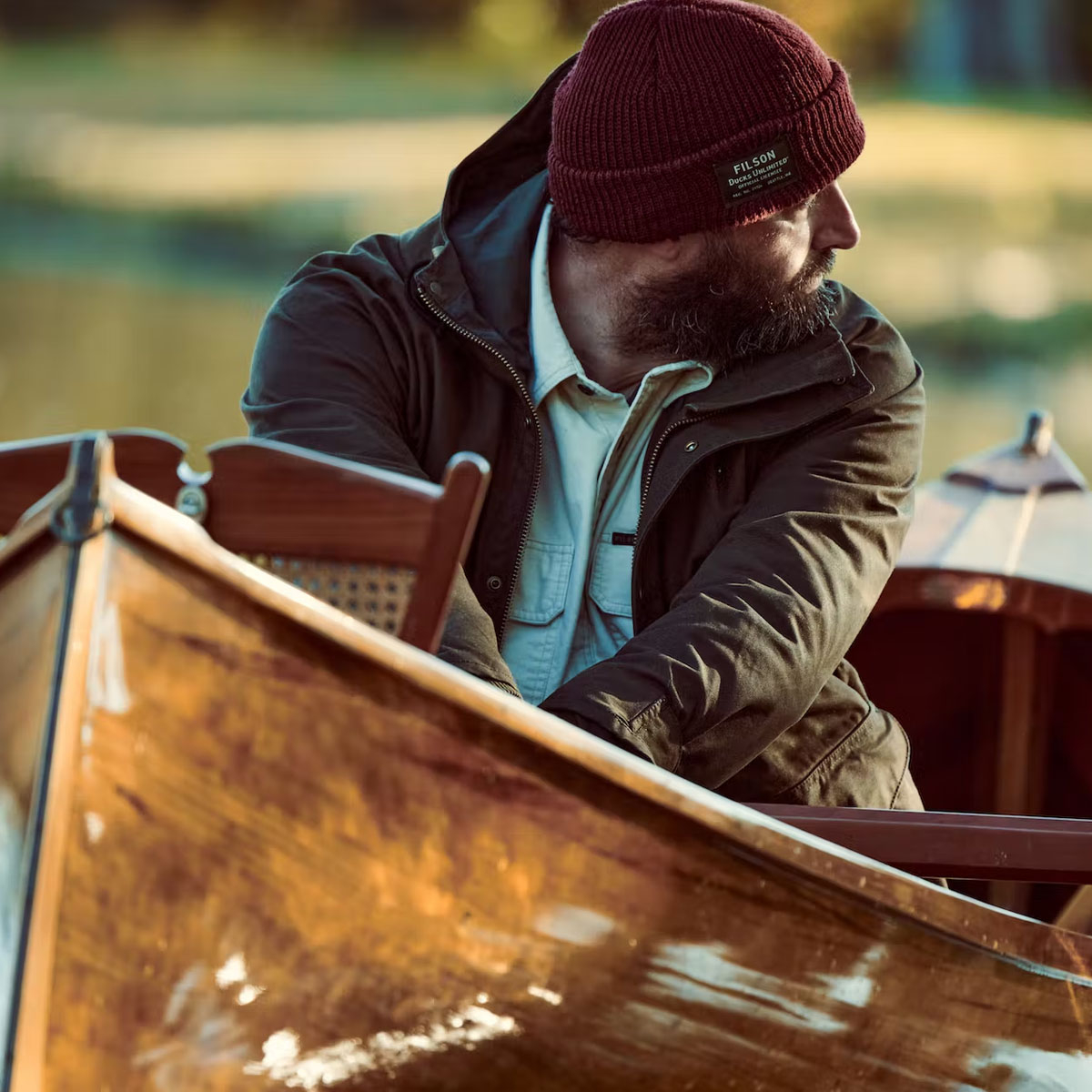 Filson All Season Rain Coat Root, gewaxte canvas jas; favoriet voor veelzijdig, all-season comfort