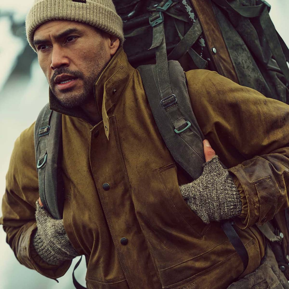 Filson Lined Tin Cloth Field Jacket Dark Tan, waterafstotende, slijtvaste werk jas Filson LinedTin Cloth Field Jacket Dark Tan, waterafstotende, slijtvaste werk jas