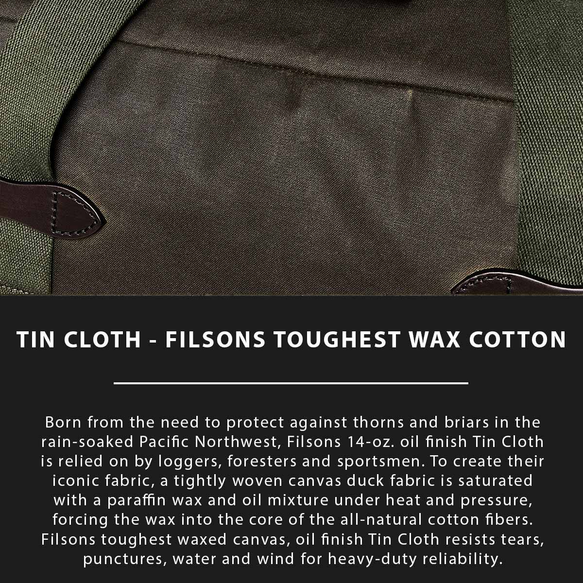 Filson Tin Cloth Small Duffle Bag Otter Green, Tin Cloth Explaned