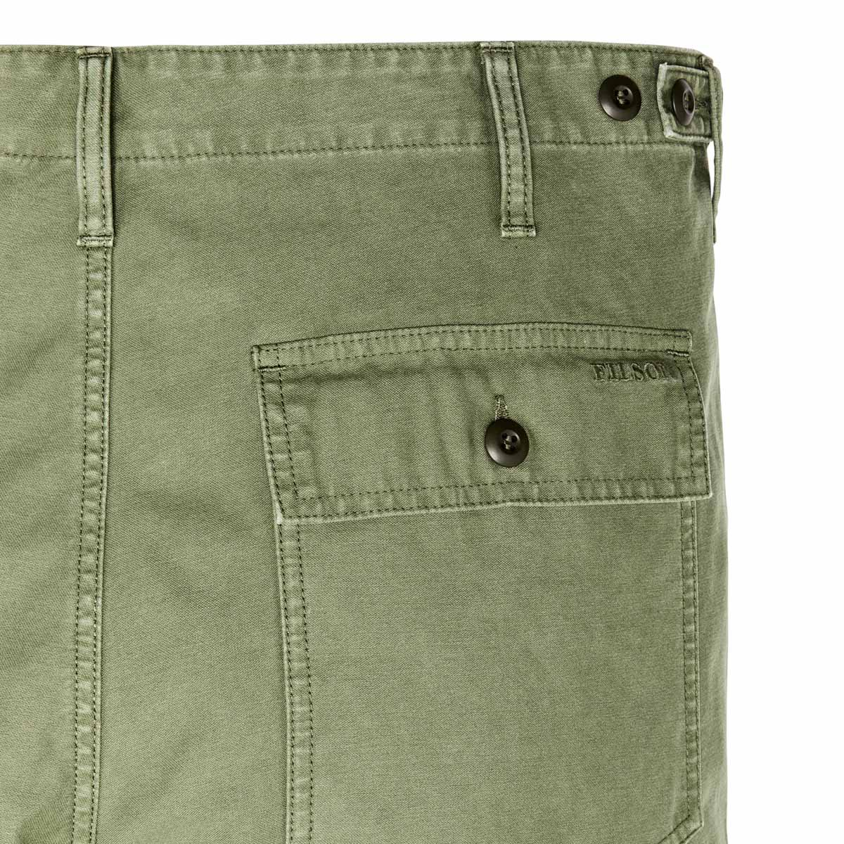 Filson Field Supply Pants Washed Fatigue Green, Vintage-geïnspireerde broek - Archivaal ontwerp ontmoet militaire duurzaamheid