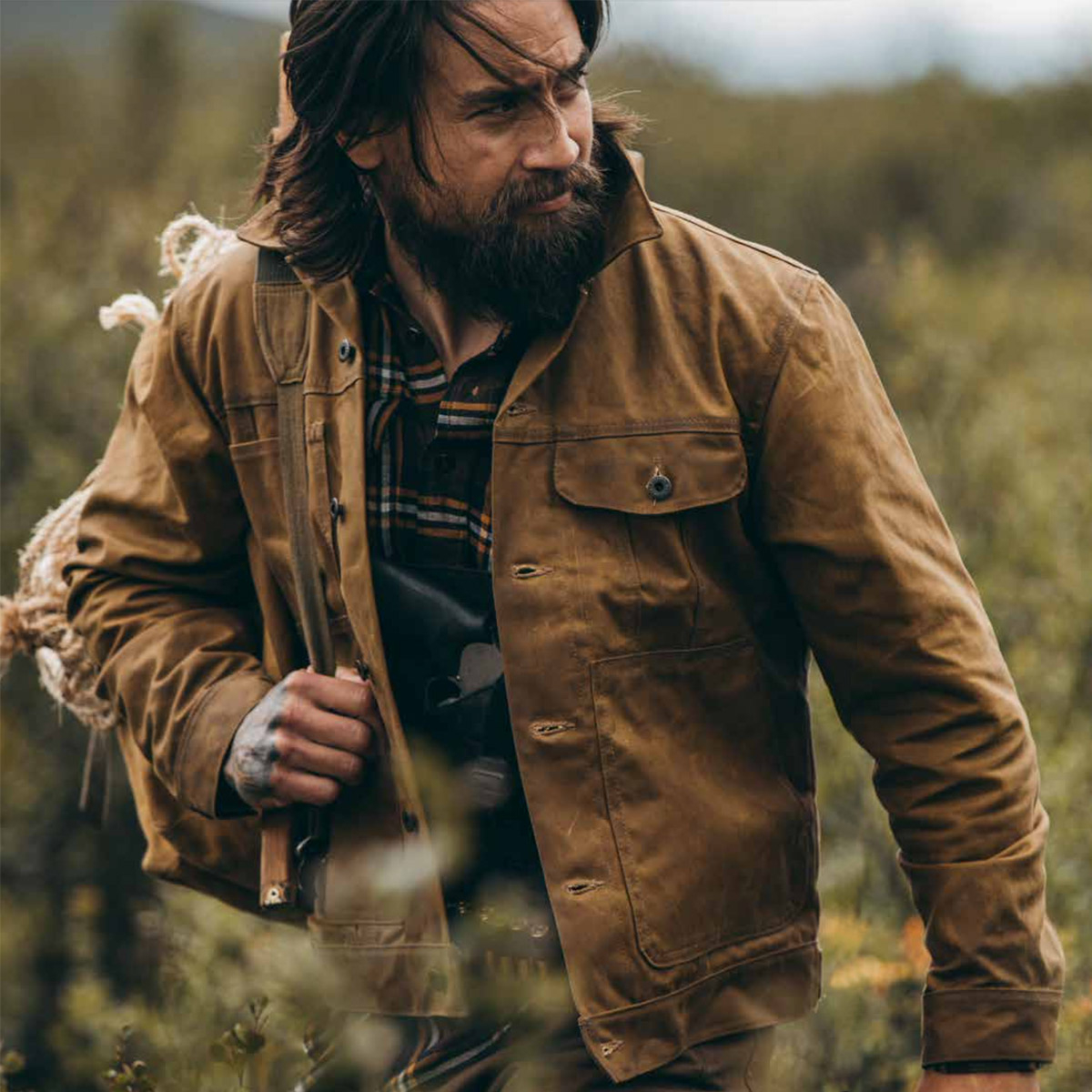 Filson Tin Cloth Short Lined Cruiser Jacket Dark Tan, water-afstotend en slijtvast werk jacket, the best of the best