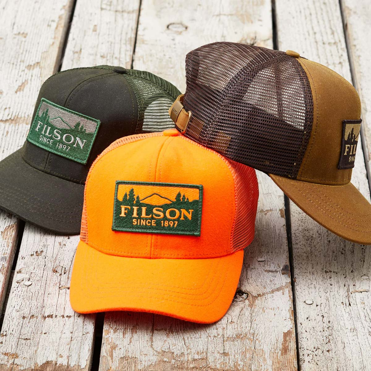 Filson Logger Mesh Cap 11030237-Blaze-Orange, duurzame pet gemaakt van acrylic Ten-Mile Cloth