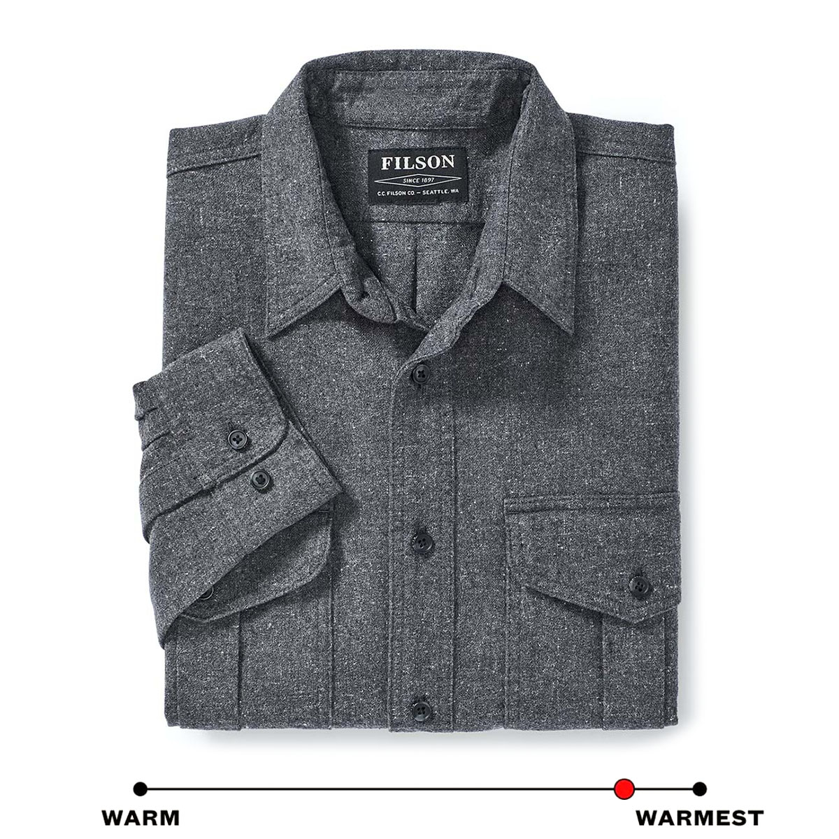 Filson Alaskan Guide Shirt Heather Gray Black, biedt onfeilbaar comfort en duurzaamheid, seizoen na seizoen