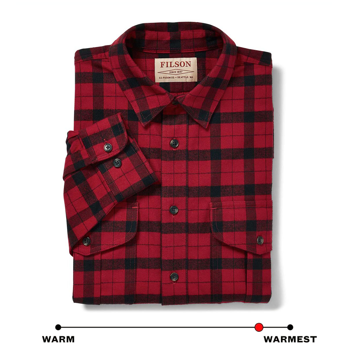 Filson Alaskan Guide Shirt Red Black, biedt onfeilbaar comfort en duurzaamheid, seizoen na seizoen