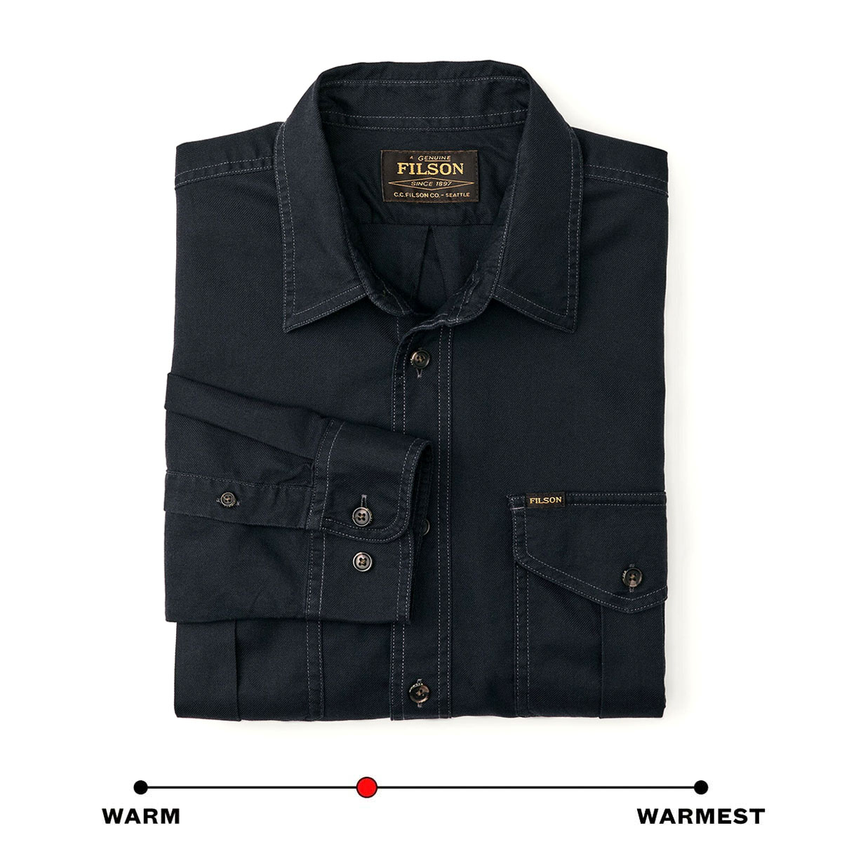 Filson Lightweight Alaskan Guide Shirt Midnight Navy, een lichtgewicht versie van Filsons iconische shirt Filson Vintage Flannel Work Shirt Natural/Charcoal, Filson Lightweight Alaskan Guide Shirt Midnight Navy, een lichtgewicht versie van Filsons iconische shirt
