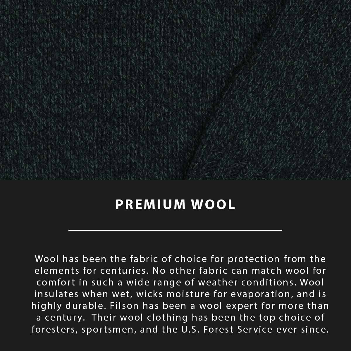 Filson Irish Wool 5 Gauge Sweater Blue/Green Melange, is gemaakt in Italië met 100% wol