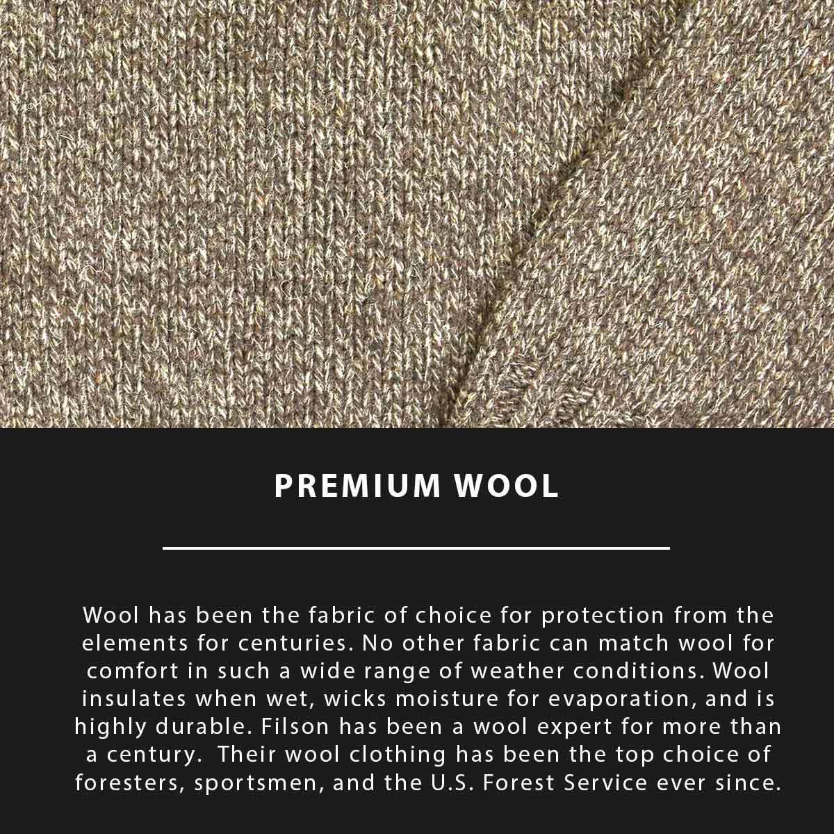 Filson Irish Wool 5 Gauge Sweater Natural/Brown Melange, is gemaakt in Italië met 100% wol