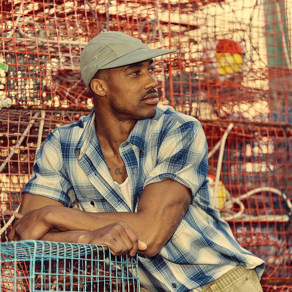 Filson Short Sleeve Chambray Shirt Indigo Plaid, lichtgewicht en klaar om in te werken