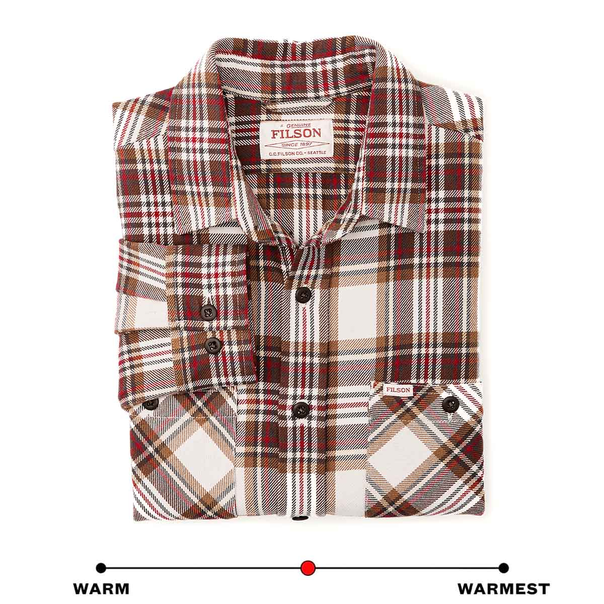 Filson The Rangeland Flannel Shirt Red/Brown Plaid, warm-warmest Filson The Rangeland Flannel Shirt Red/Brown Plaid, warm-warmest