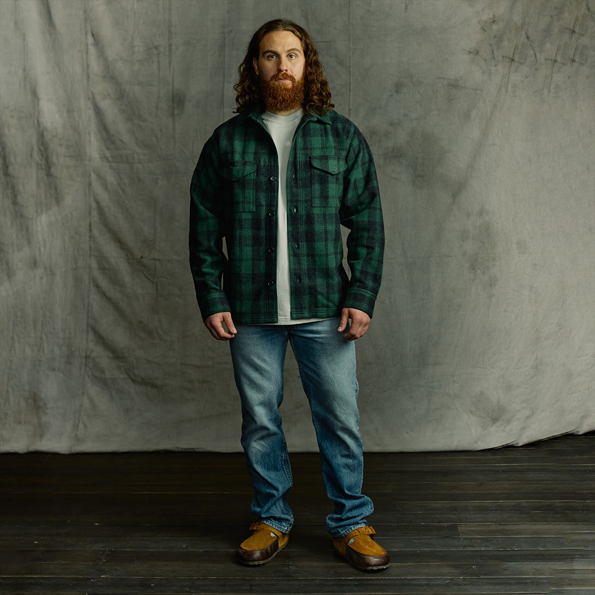 Filson Wool Jac-Shirt Green/Black Plaid, Veelzijdige warmte: een warm overhemd gemaakt van 100% wol