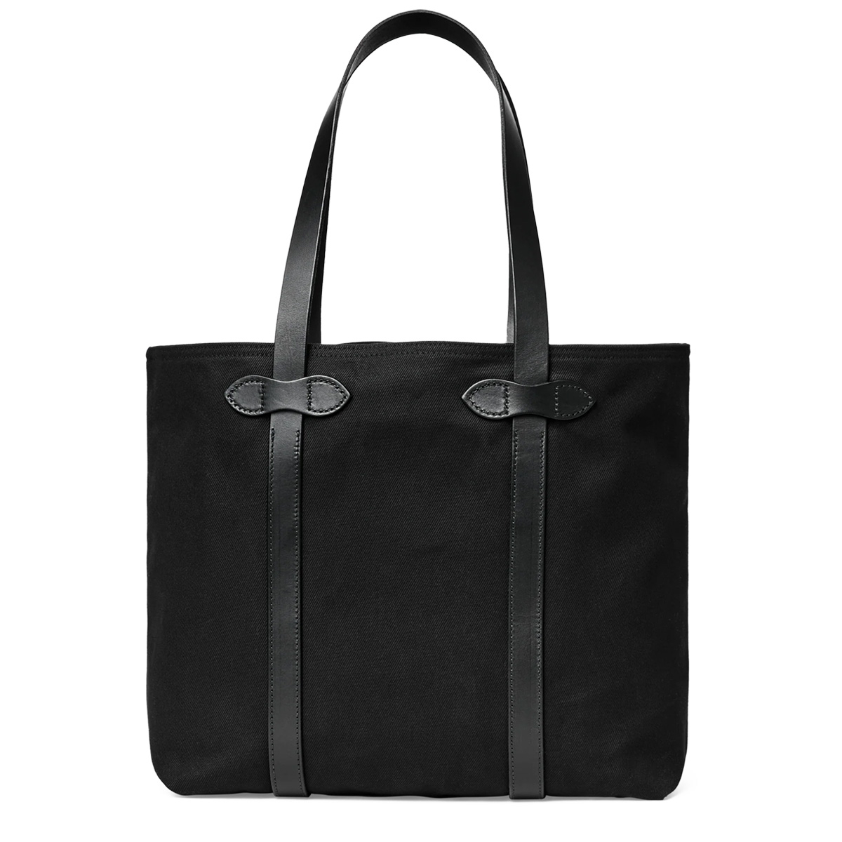 Filson Rugged Twill Large Open Tote Bag Black, klassiek ogende shopper die ontworpen is voor gemakkelijk toegang tijdens het shoppen Filson Rugged Twill Large Open Tote Bag Black, klassiek ogende shopper die ontworpen is voor gemakkelijk toegang tijdens het shoppen