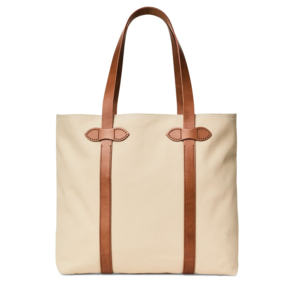 Filson Rugged Twill Large Open Tote Bag Feather Grey, klassiek ogende shopper die ontworpen is voor gemakkelijk toegang tijdens het shoppen