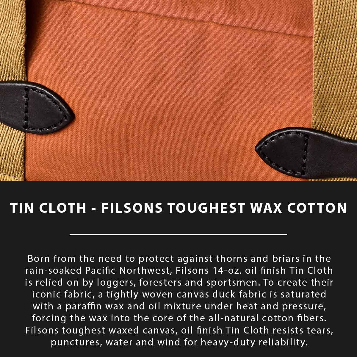 Tin Cloth Tote Bag With Zipper Rust, Tin Cloth Explaned