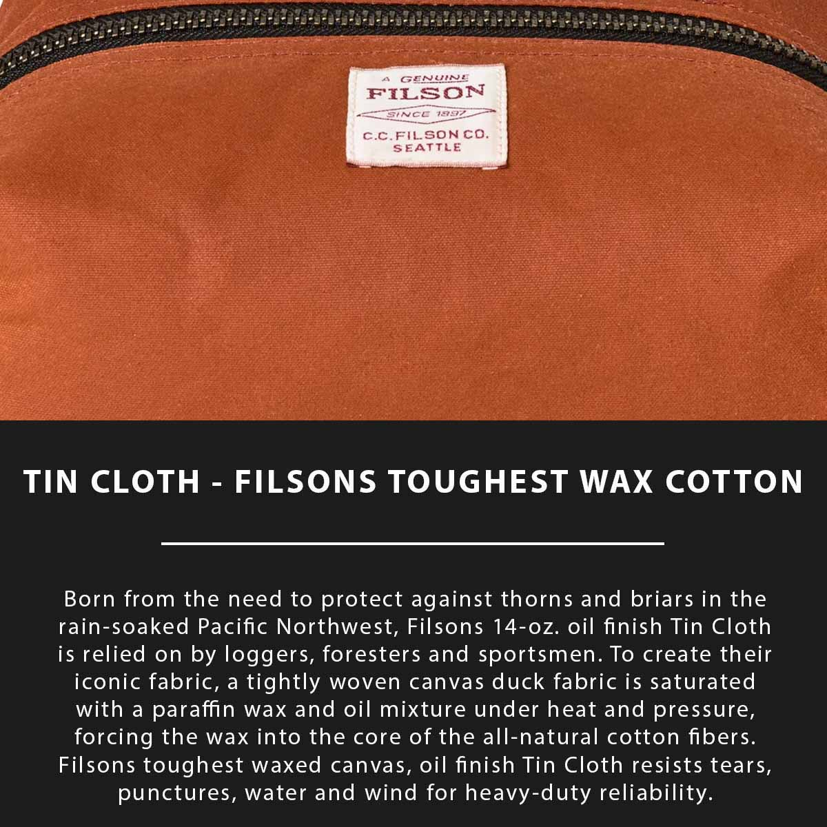 Filson Tin Cloth Travel Kit Rust, Tin Cloth Explaned