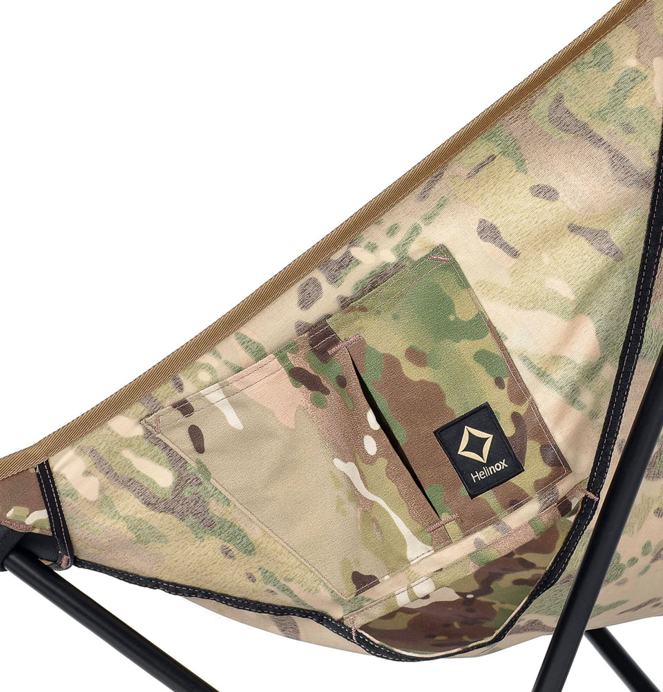 Helinox Tactical Sunset Chair MultiCam, with added pockets to secure valuables and gear