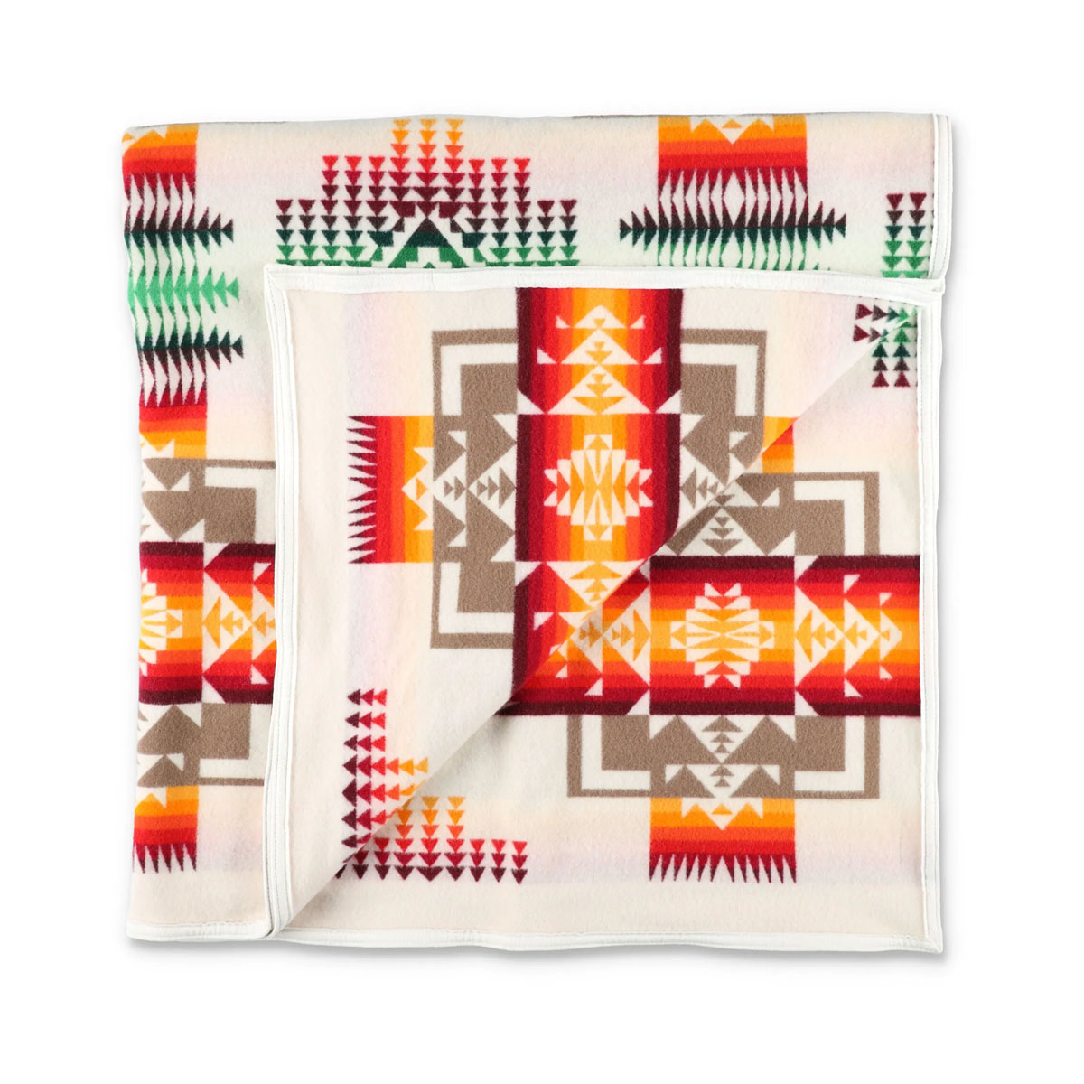 Pendleton Chief Joseph Jacquard Blanket Robe Ivory, perfecte deken voor kille nachten