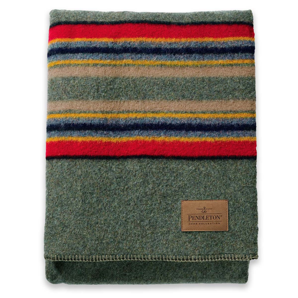 Pendleton Yakima Camp Blanket Throw Green Heather, heerlijke deken van zachte wol voor op de bank, stoel of het voeteneind van het bed