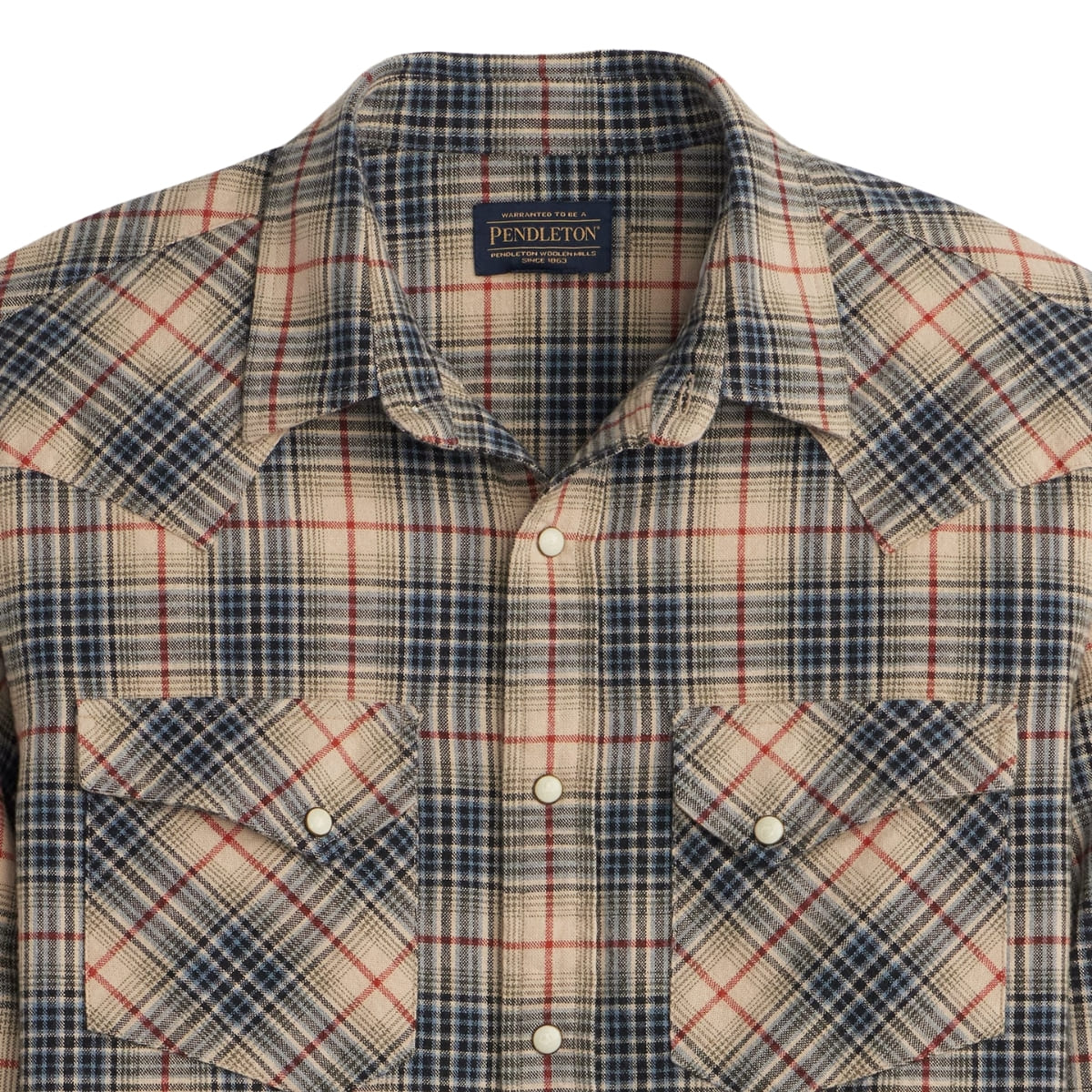 Pendleton Wyatt Shirt Natural Multi Plaid, made of 100% cotton
