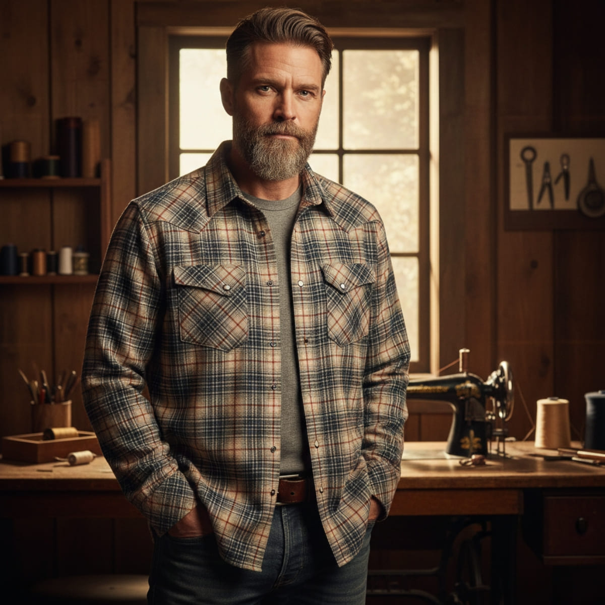 Pendleton Wyatt Shirt Natural Multi Plaid, made of 100% cotton