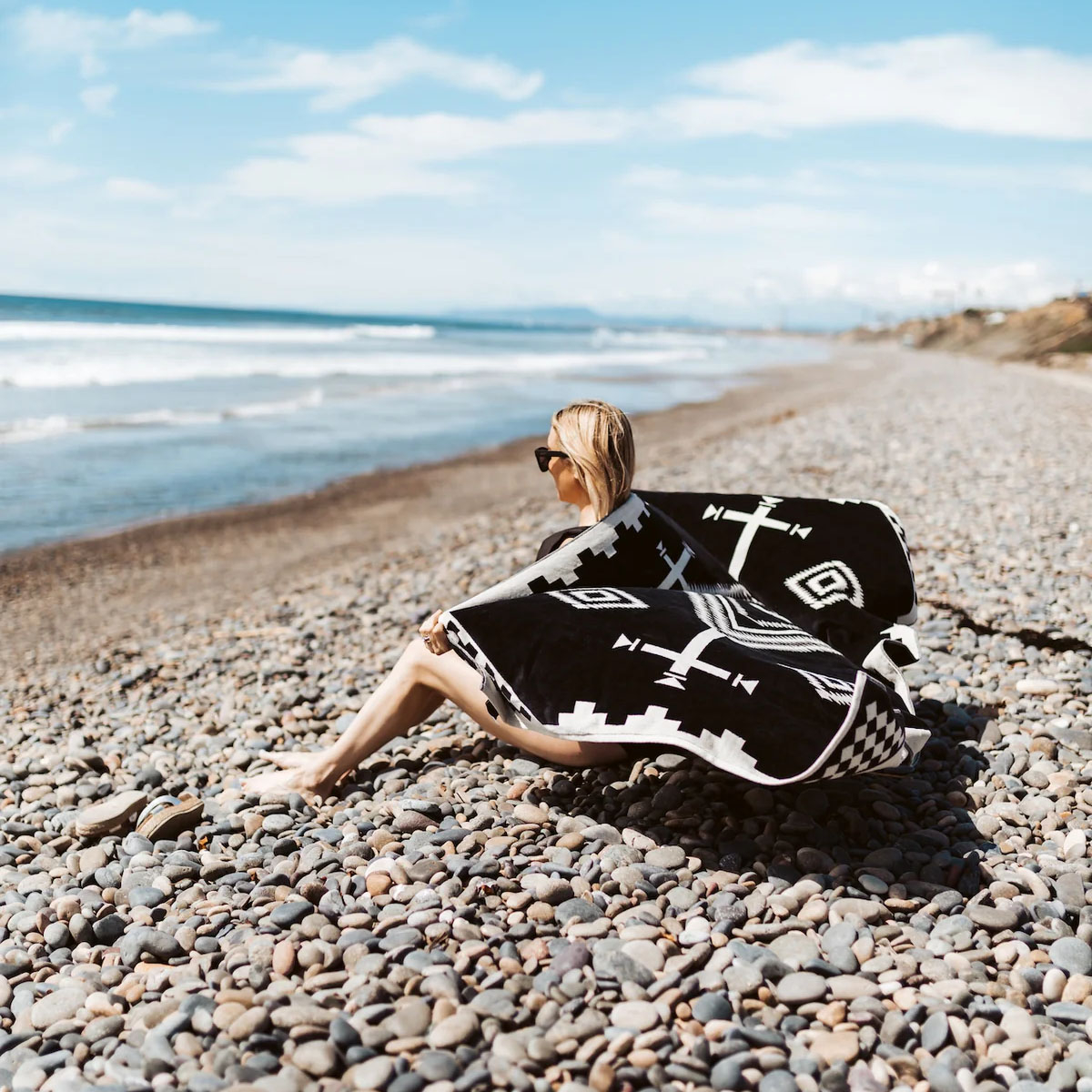 Pendleton Oversized Jacquard Spa Towel Los Ojos, luxe handdoek waar je van zult houden voor op het strand, in het bubbelbad of bij het zwembad