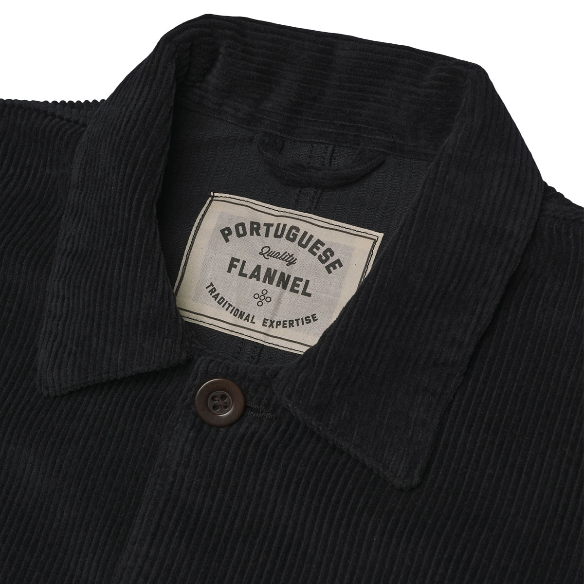 Portuguese Flannel Labura Cotton-Corduroy Overshirt Black, gemaakt van de fijnste exclusieve stoffen
