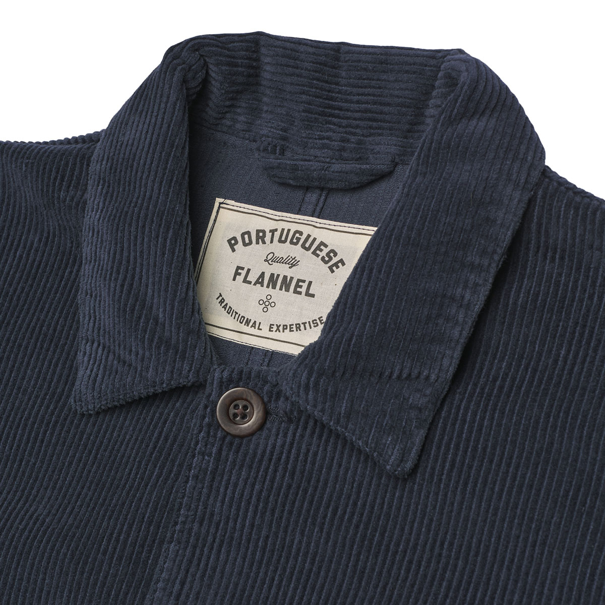 Portuguese Flannel Labura Cotton-Corduroy Overshirt Blue, gemaakt van de fijnste exclusieve stoffen