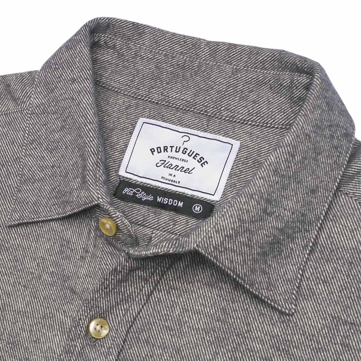 Portuguese Flannel Teca Cotton-Flannel Shirt Light Grey, gemaakt van de fijnste exclusieve stoffen