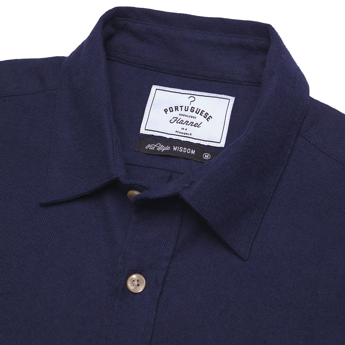Portuguese Flannel Teca Cotton-Flannel Shirt Navy, gemaakt van de fijnste exclusieve stoffen