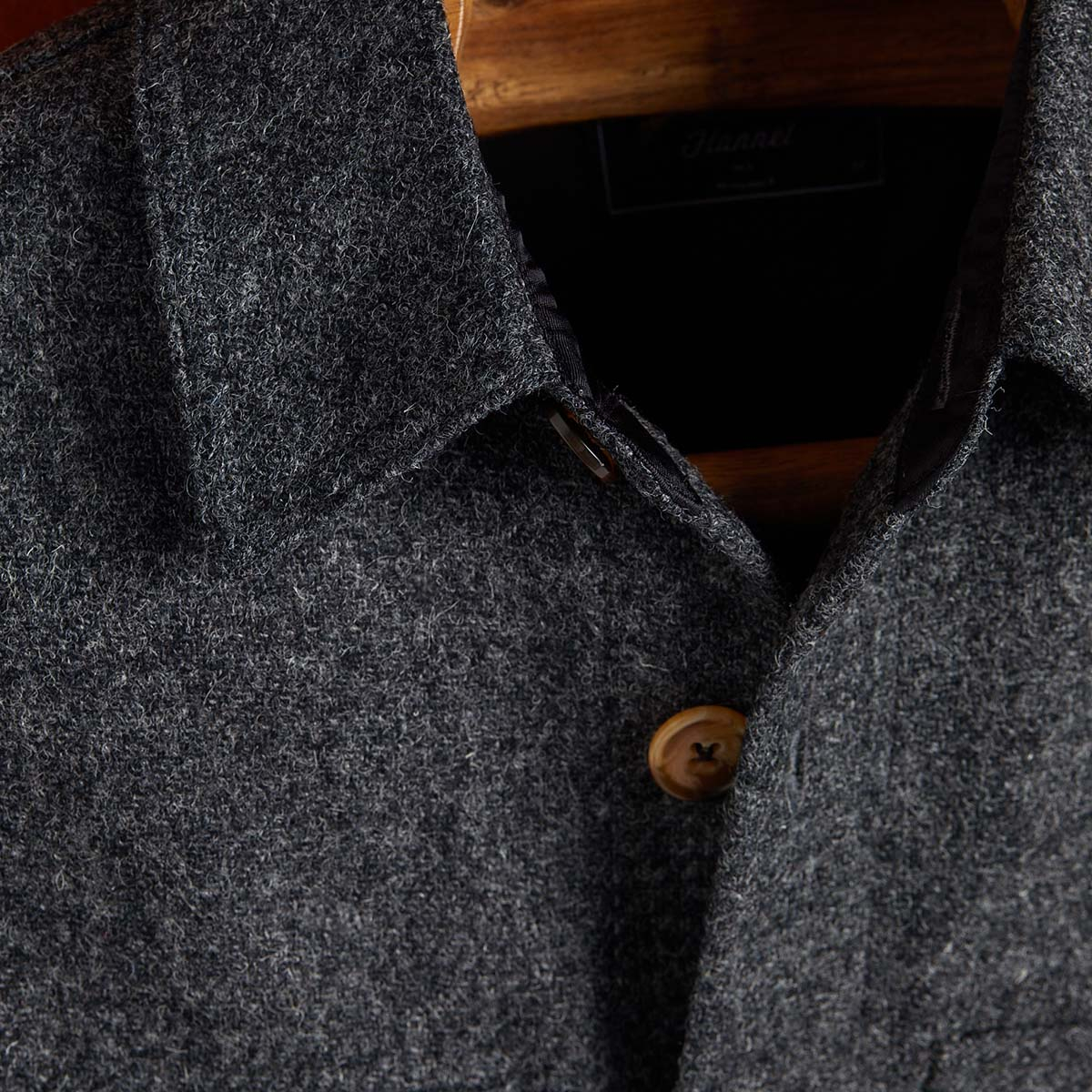 Portuguese Flannel Wool Field Overshirt Grey, gemaakt van de fijnste exclusieve stoffen