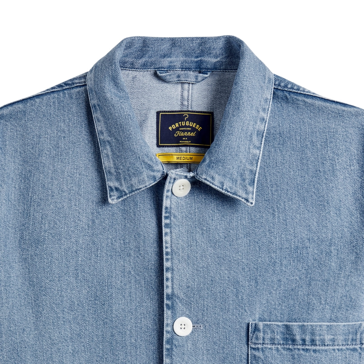 Portuguese Flannel Labura Denim Jacket, made from soft cotton and cut for a comfortable fit