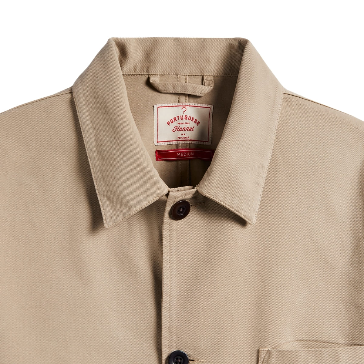 Portuguese Flannel Labura jacket Sand, made from soft cotton and cut for a comfortable fit Portuguese Flannel Labura Jacket Sand, made from soft cotton and cut for a comfortable fit