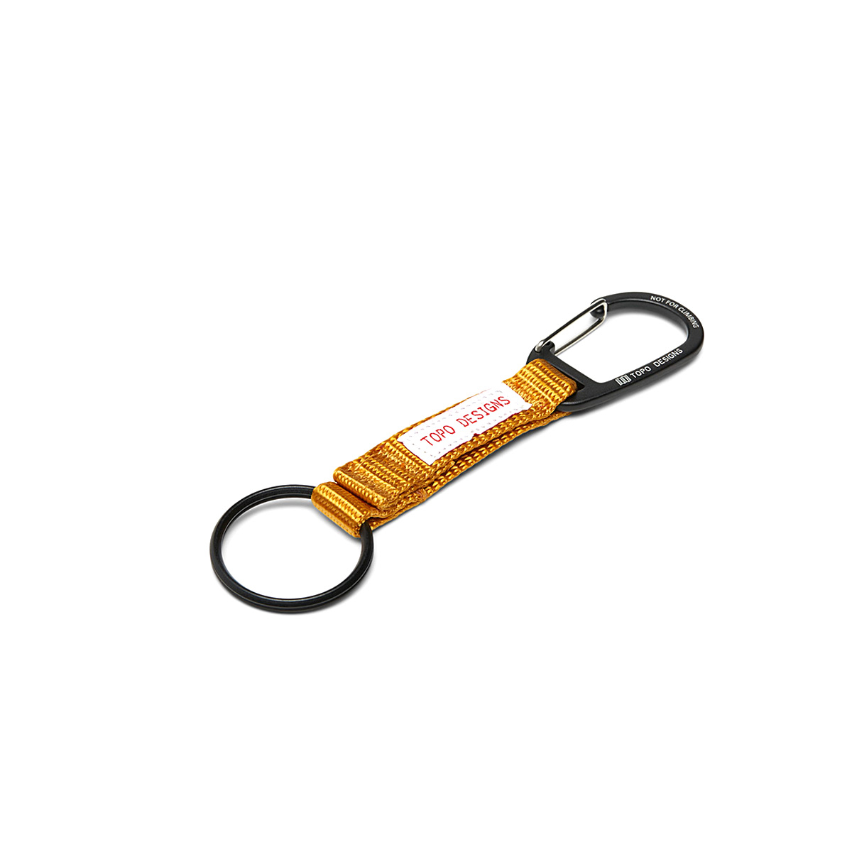 Topo Designs Key Clip Mustard, houd sleutels bij de hand en zichtbaar met de Key Clip