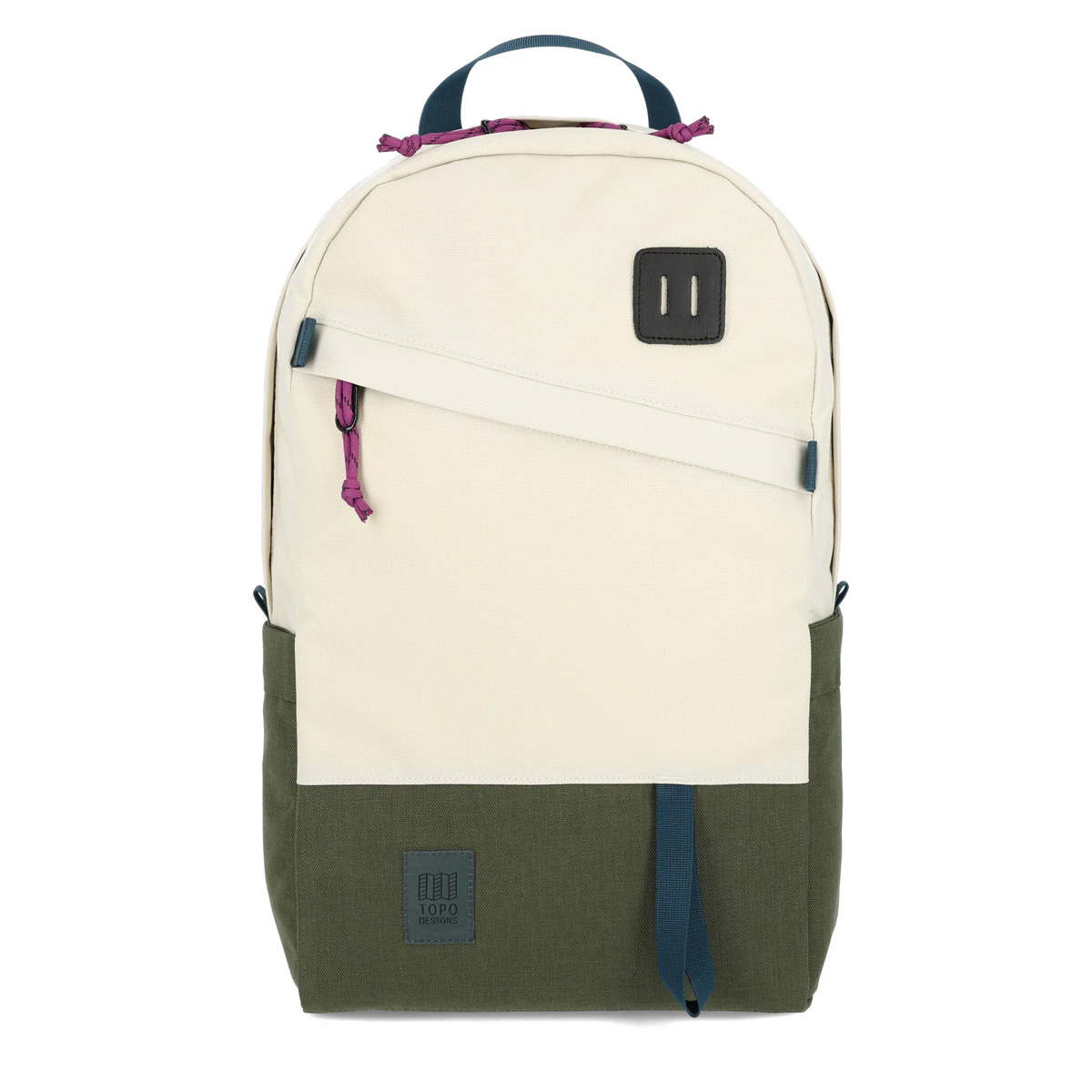 Topo Designs Daypack Classic Bone White/Olive, zeer sterke rugzak met klassieke uitstraling, uitermate geschikt voor dagelijks gebruik