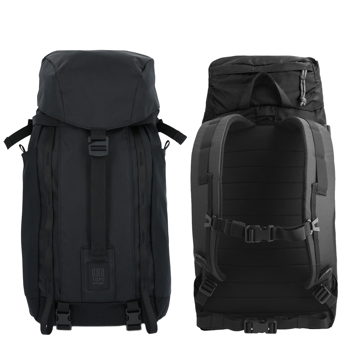 Topo Designs Mountain Pack 16L Black, voor en achterkant