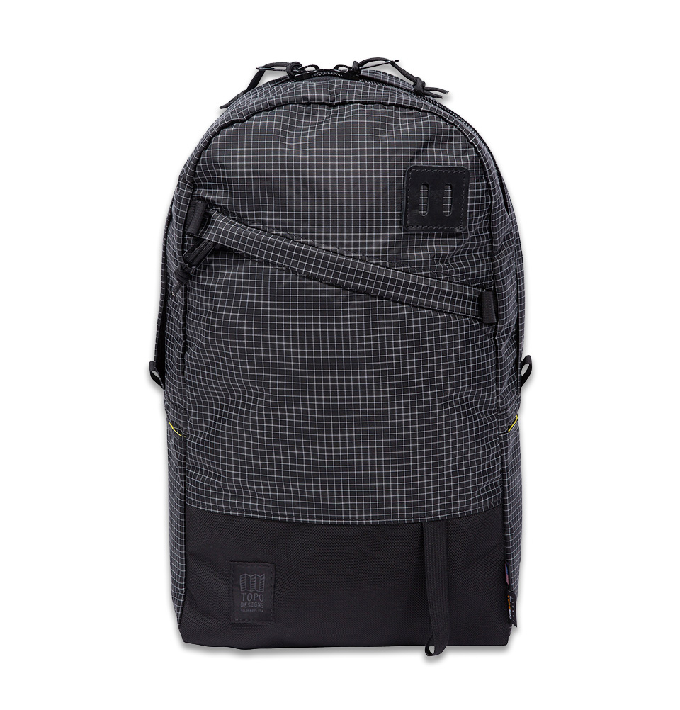 Topo Designs Daypack Black/White Ripstop, 1050d Ballistic Cordura, very lightweight, water-resistant Ripstop nylon