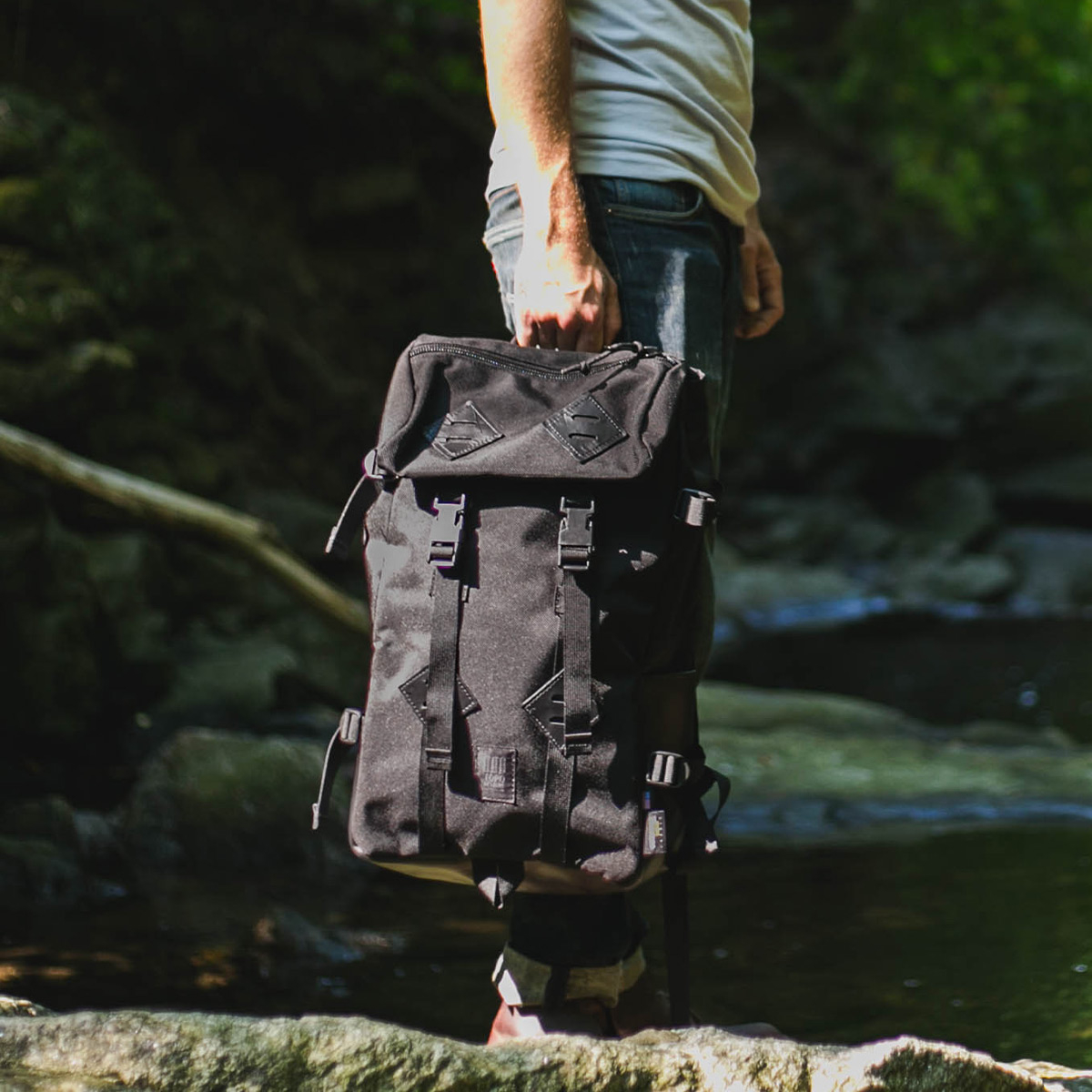Topo Designs Klettersack Ballistic/Black Leather Lifestyle, ballistic backpack for men and women