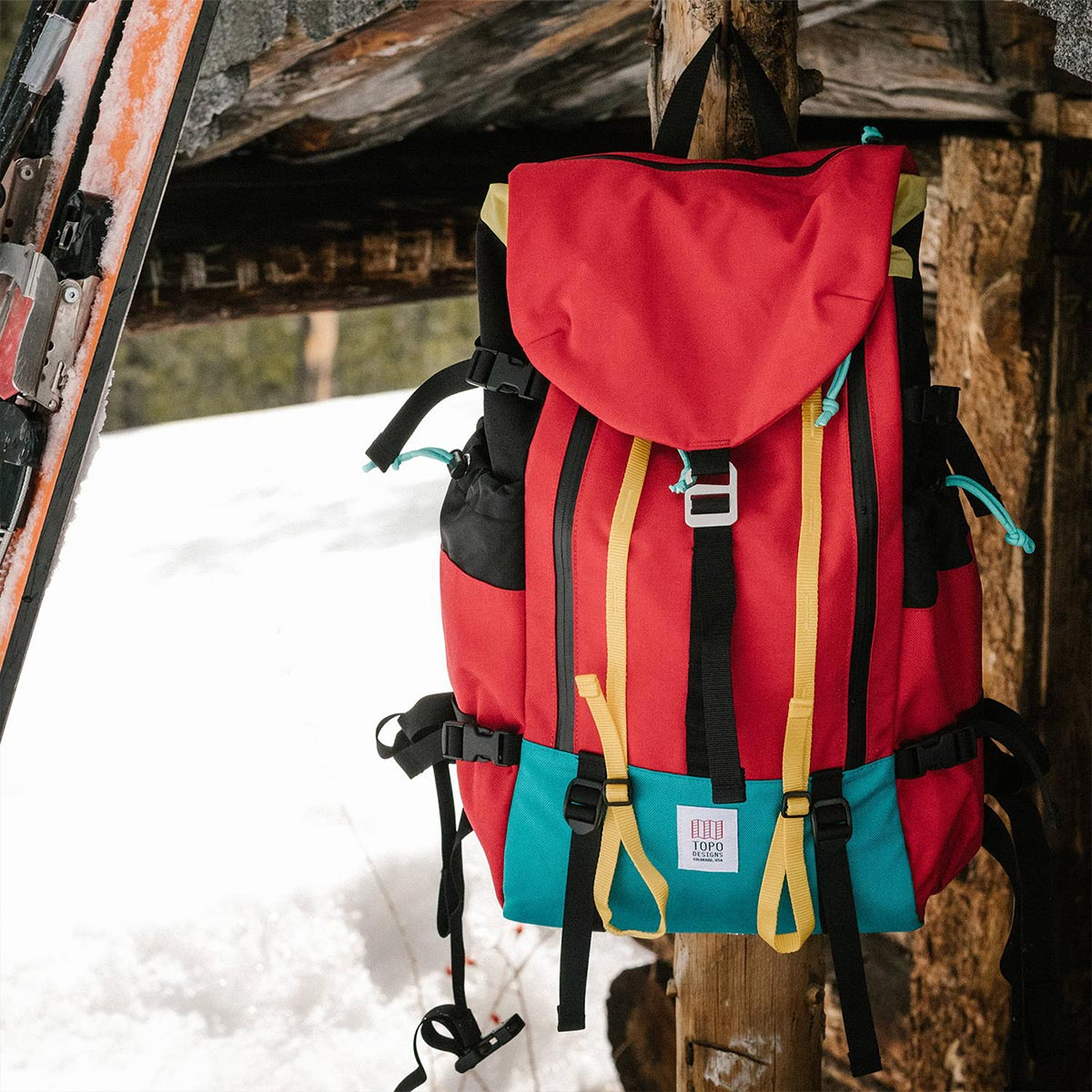 Topo Designs Mountain Pack Red, Jouw dagelijkse rugzak, jouw overal te gebruiken Mountain Pack