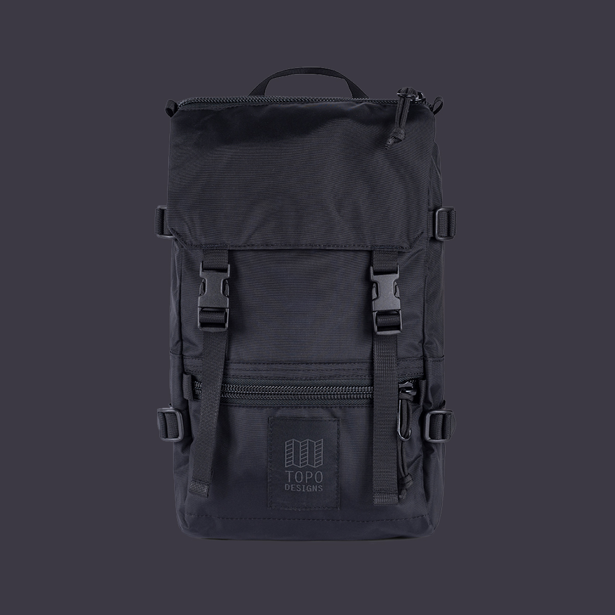 Topo Designs Rover Pack - Mini Black-Black, statement-making bag that’s the perfect size for errands around town or on the trail