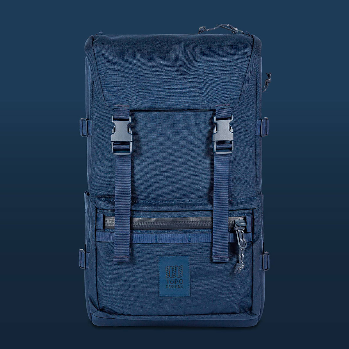 Topo Designs Rover Pack Tech Navy, tijdloze rugzak met moderne functionaliteiten voor dagelijks gebruik