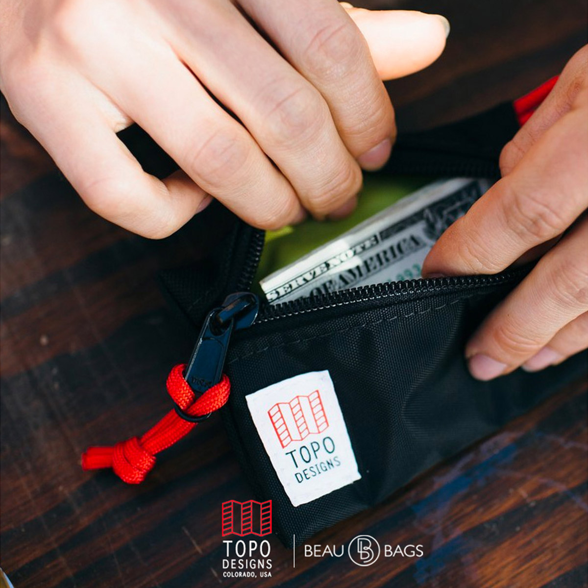 Topo Designs Accessory Bags Black 3 Sizes, easy traveling, keeps the inside of your pack neat and organized